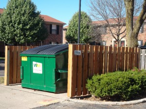 5' Tall Cedar Shadow Box Dumpster Surround